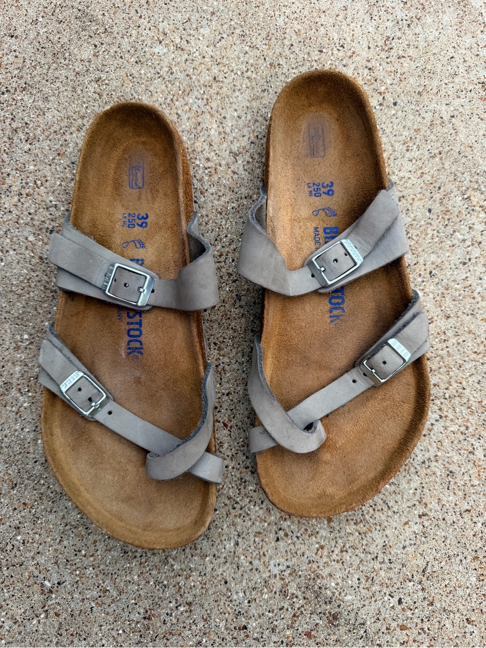 Birkenstock 39 Grey 100% Leather Mayari